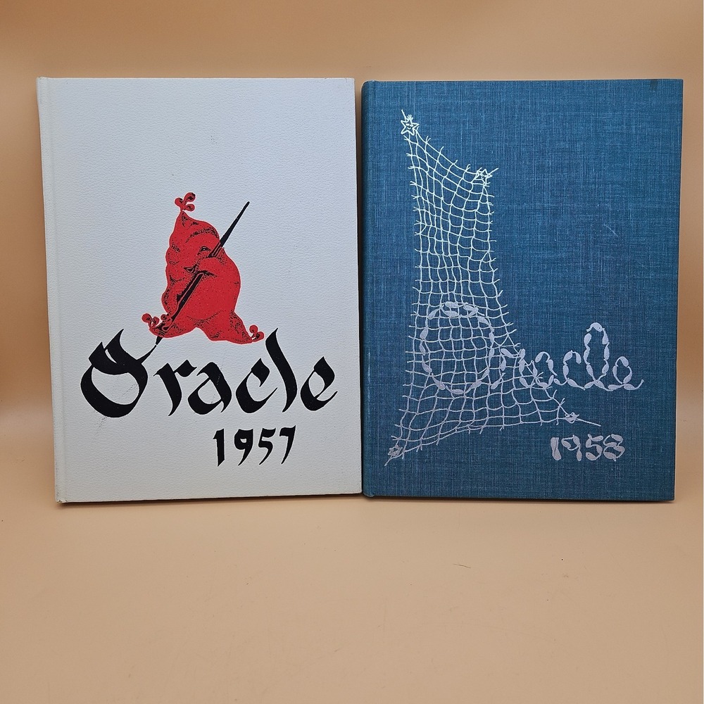 Lot Of 2 Oracle Yearbooks 1957 1958 White Plains New York High School Vintage
